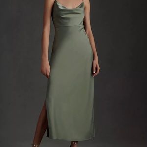 BHLDN Cali Satin Charmeuse Midi Dress